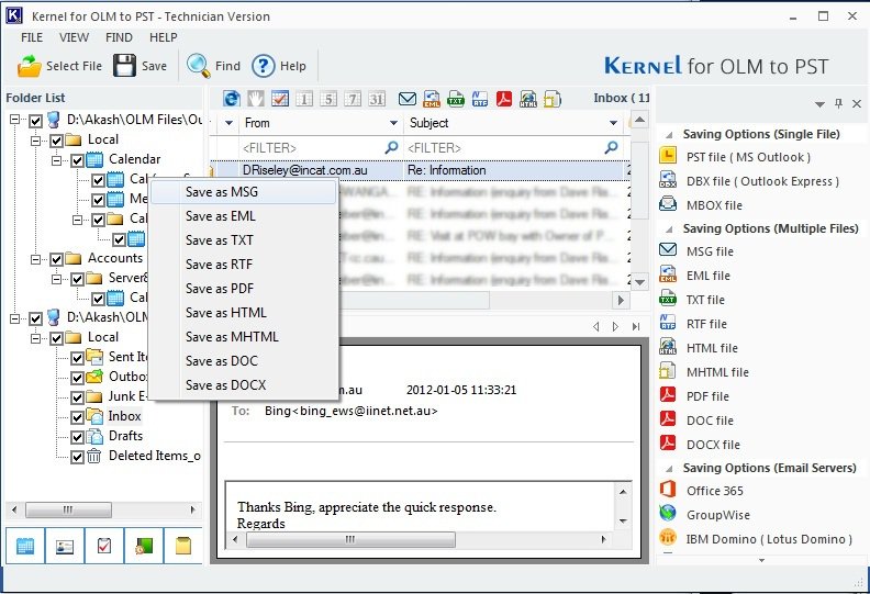 Save files in various formats