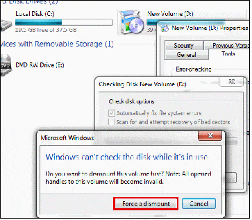 checking the system drive