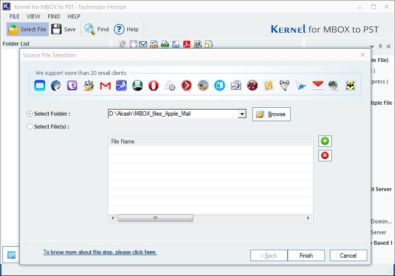Add Apple Mail file