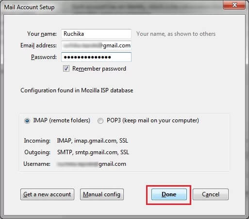 Ensure IMAP is selected