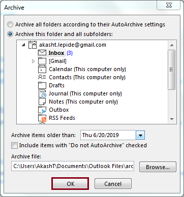 Archiving your old emails in Outlook