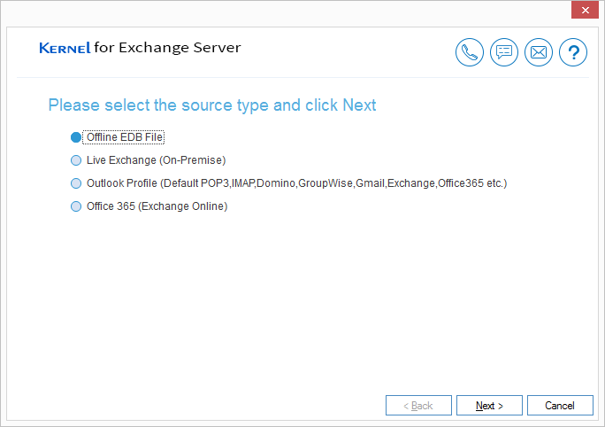 select Offline EDB file
