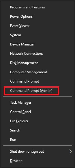 select Command Prompt (Admin).