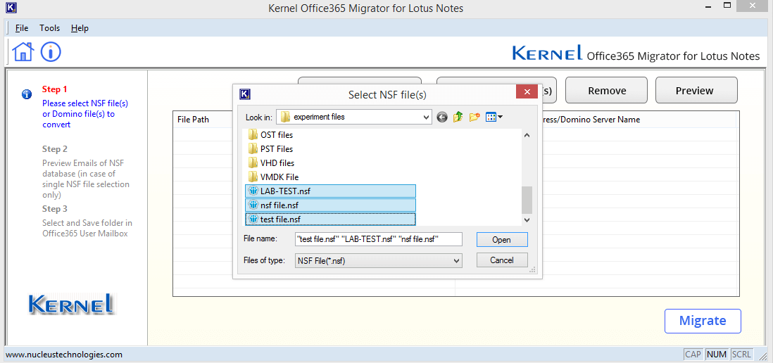 Browse to open file