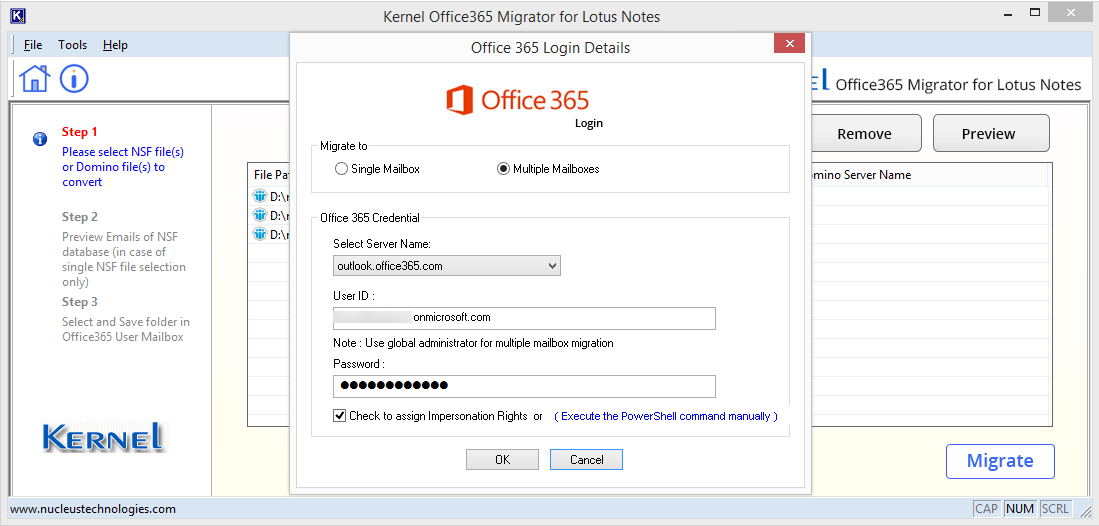 Enter Office 365 Login credentials