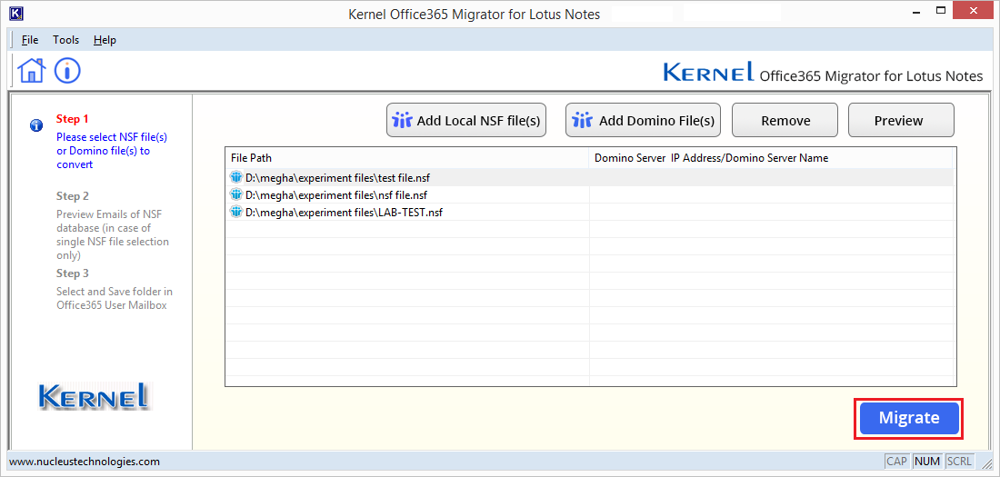 Click to migrate