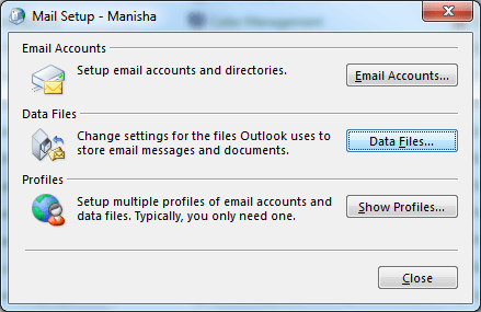 click on the Data files