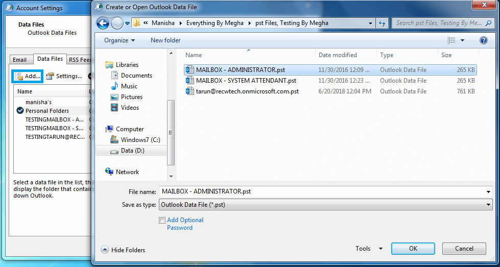 Change Default Mail Delivery Location In Outlook