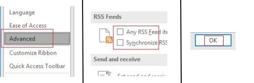 disable RSS Feeds