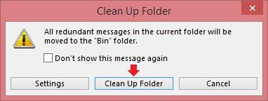 Click Clean Up Folder