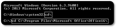 type cd your office installation location