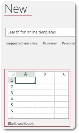 select Blank Workbook