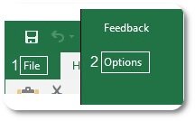 click the option tab