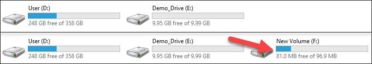 Wait for a few seconds, and check, a new drive would pop.