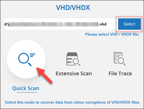 click Quick Scan