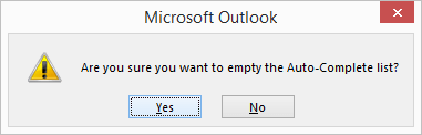 Click Yes to empty the list