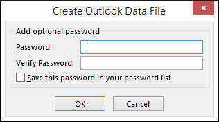 set an Outlook password 