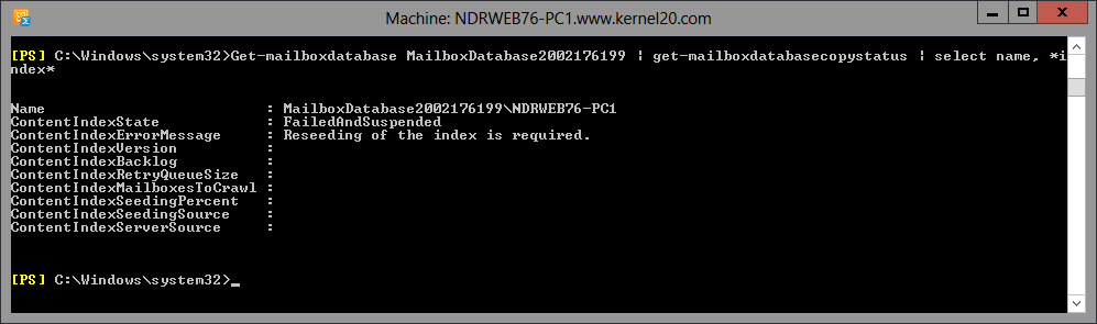 running this command