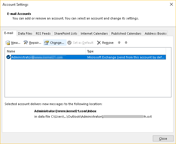 disable the Cached Exchange Mode, and press Finish