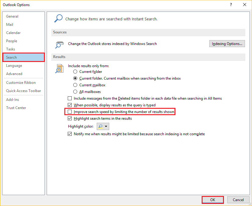 Improve search speed