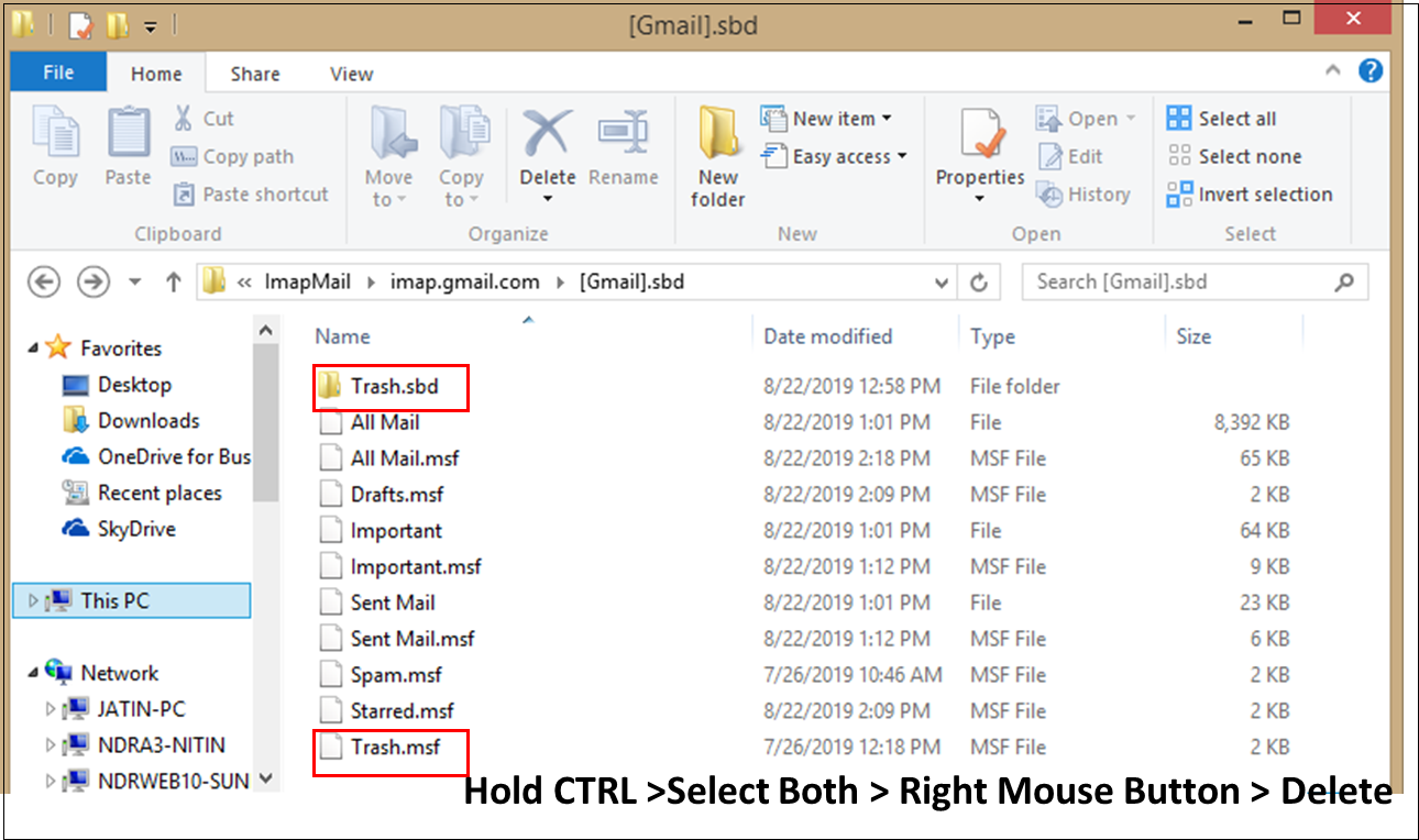 delete Trash.msf file