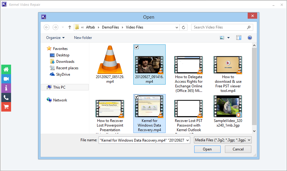 Browse the video file