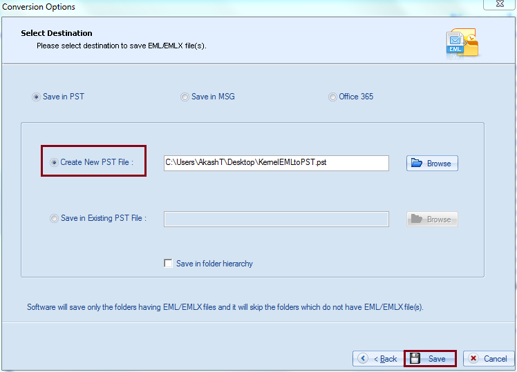 Create New PST File