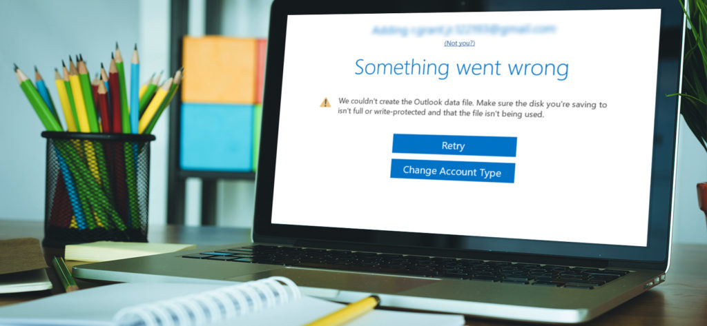 could not create outlook data