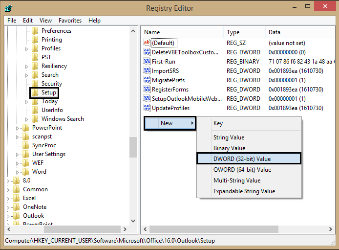 Registry Editor page