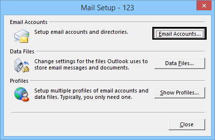 select Email Accounts option