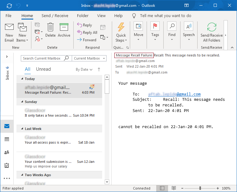 How to recall mail in outlook (April 22 update)