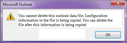 You cannot delete this Outlook data file