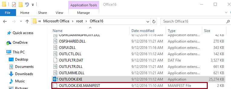 Locate and delete the Outlook.exe