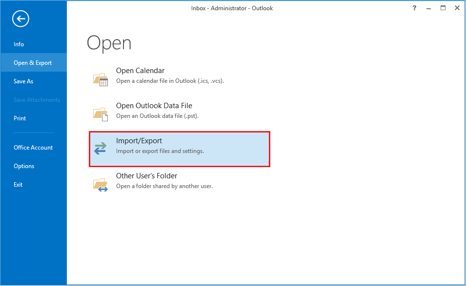 Select Import/Export