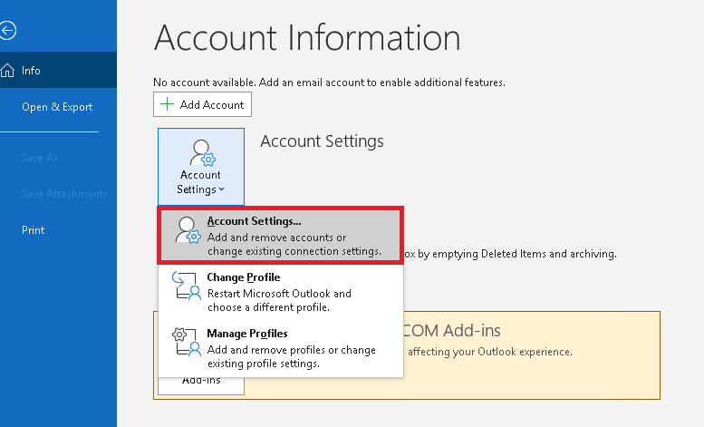 Account Settings