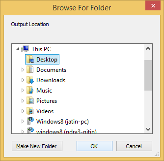 Choose the location to save