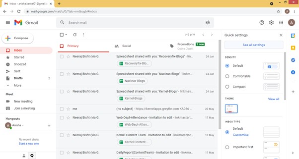 Open your Gmail account
