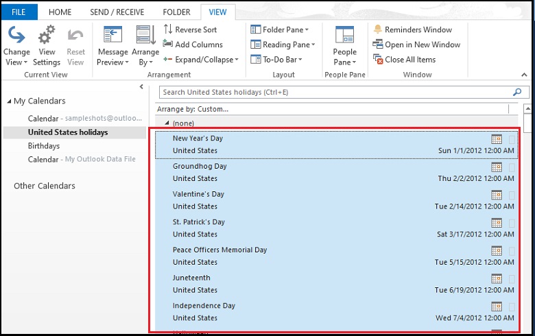 select all the list items