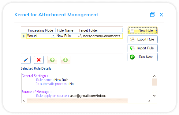Preview the list of processed attachments