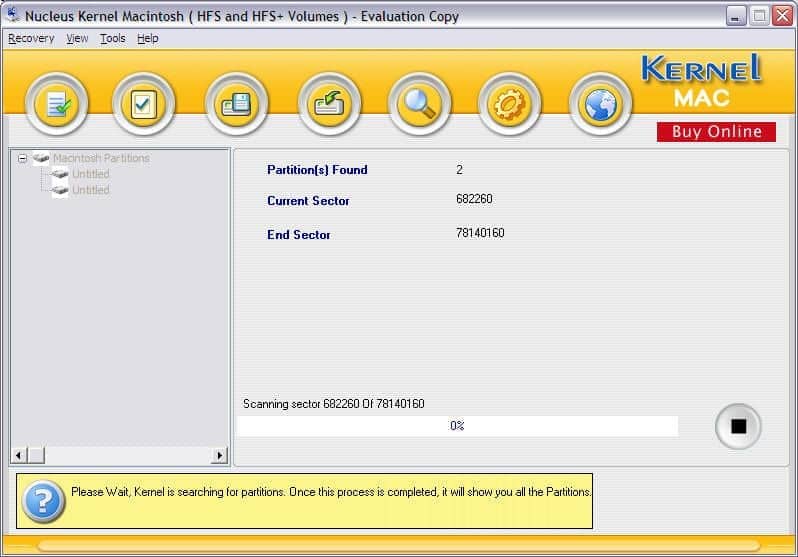 Missing Mac partitions displayed after locating them