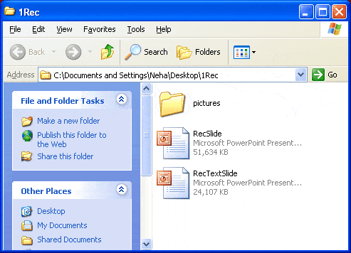 The saved files can be accessed from the user-specified folder