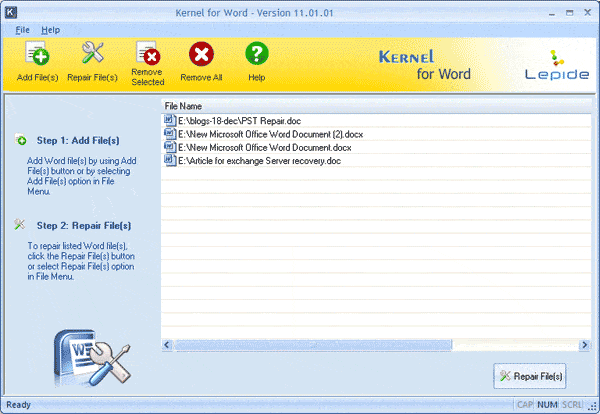 View the added doc files under the ‘File Name’ section