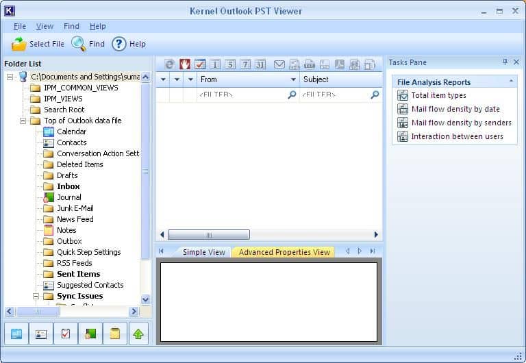 View PST file data