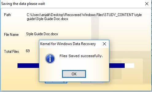 Files are successfully saved at the specified locations